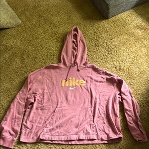 Nike Rose Pink Hoodie with Yellow Logo